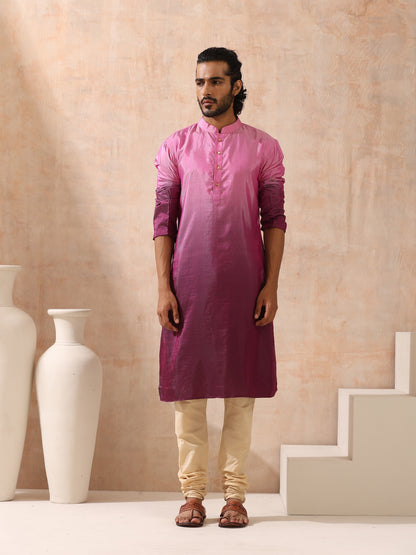 Dhiyona ST Mens Ombre Shades of Pink Kurta