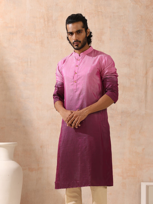 Dhiyona ST Mens Ombre Shades of Pink Kurta