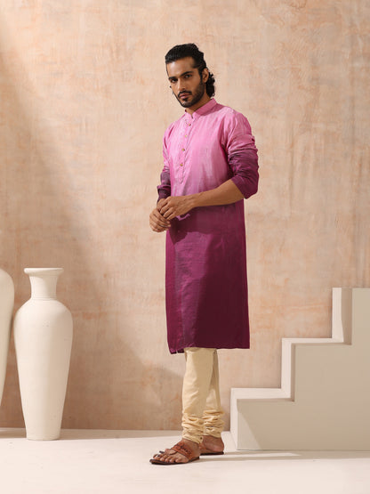 Dhiyona ST Mens Ombre Shades of Pink Kurta