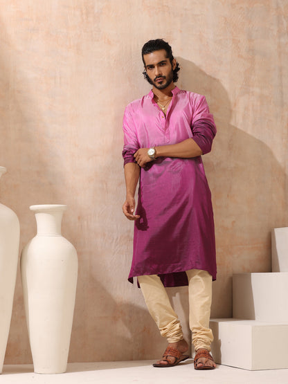 Dhiyona ST Mens Ombre Shades of Pink Kurta