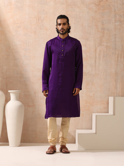 Dhiyona ST Mens Purple Kurta with Gold Buttons