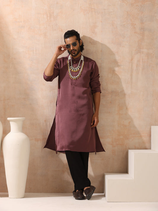 Dhiyona ST Mens Chocolate Kurta with Gold Buttons