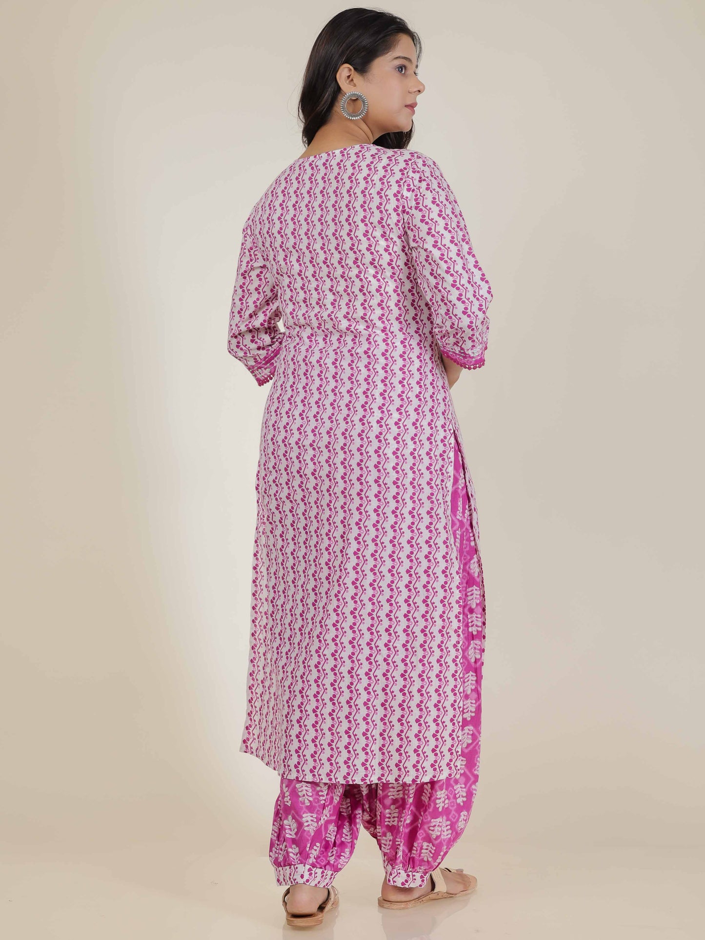 Women's Cotton Pink Straight Kurta Set