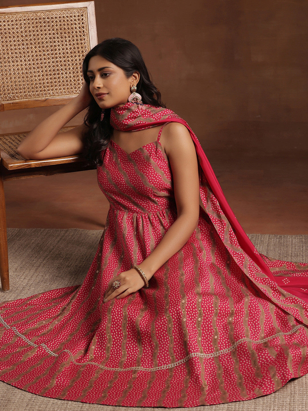 Women Ethnic Motifs Printed Empire Kurta with Trousers & With Dupatta