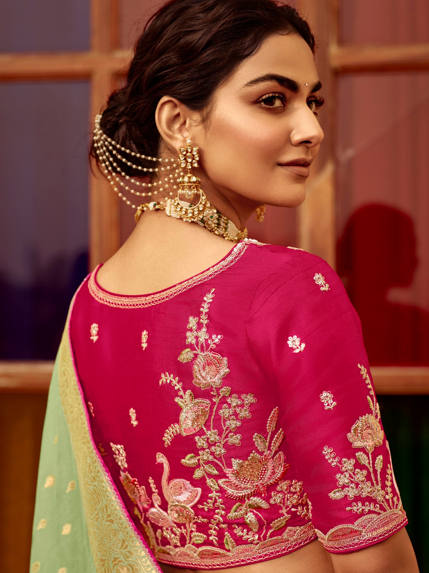 Dhiyona KM Women Ethereal Mint Green Silk Saree “ A Graceful Heritage