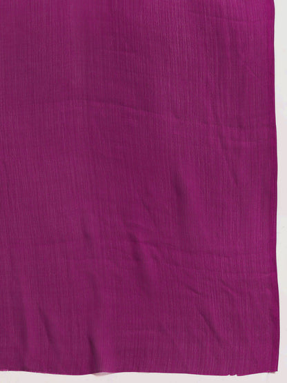 Dhiyona GR Women's Aahana Wisteria Purple Satin Saree
