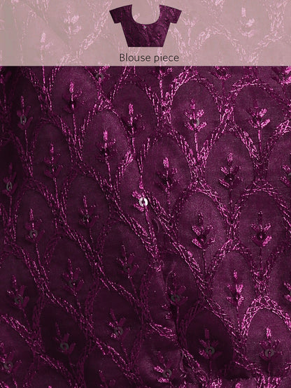 Dhiyona GR Women's Aahana Wisteria Purple Satin Saree
