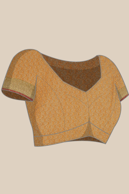 Dhiyona GR Women's Aarvi Amber Yellow Zari Woven Organza Silk Saree