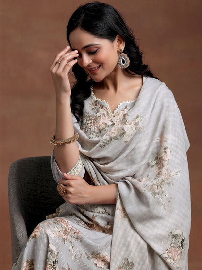 Women Floral Printed Regular Kurta with Patiala & With Dupatta