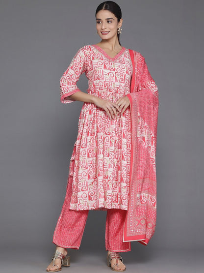 Women Printed Empire Kurta with Trousers & With Dupatta