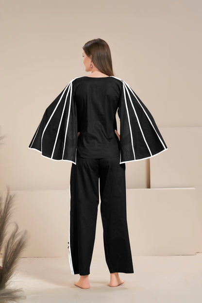 Soul Black Cape Sleeves Co-ord Set