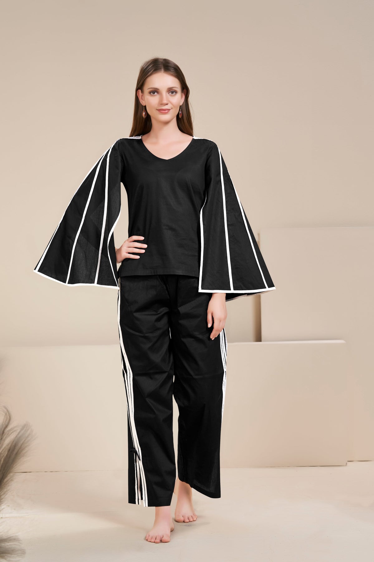 Soul Black Cape Sleeves Co-ord Set