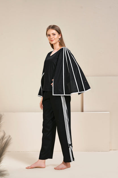 Soul Black Cape Sleeves Co-ord Set