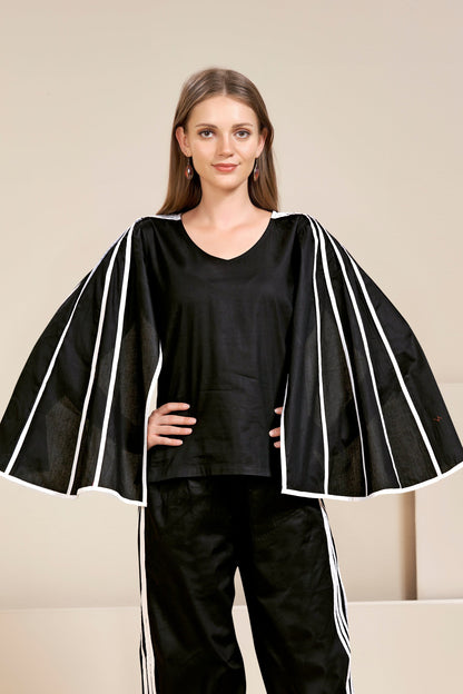 Soul Black Cape Sleeves Co-ord Set