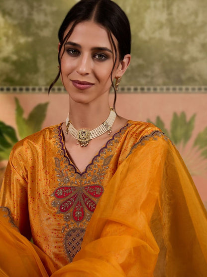 Dhiyona SN Embroidered V-Neck Kurta & Sharara With Dupatta