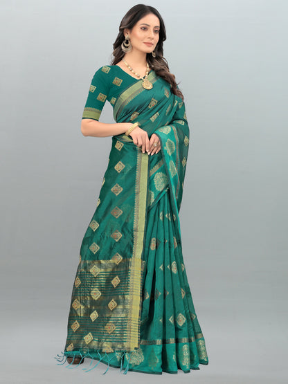 Dhiyona GR Women's Aksaya Spring Green Organza Saree