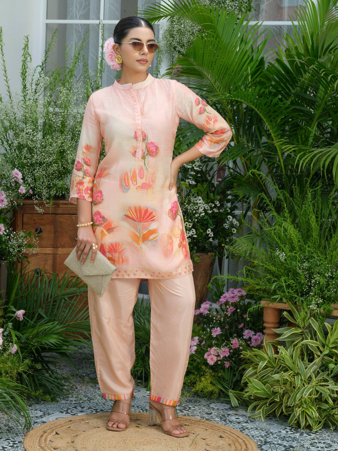 Palash Salmon Premium Co-ord Set