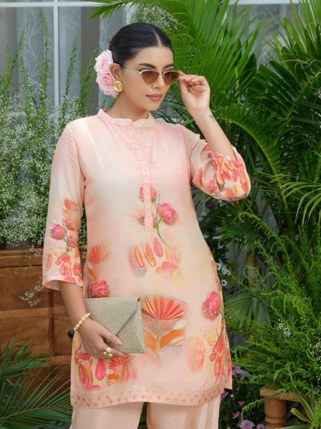 Palash Salmon Premium Co-ord Set