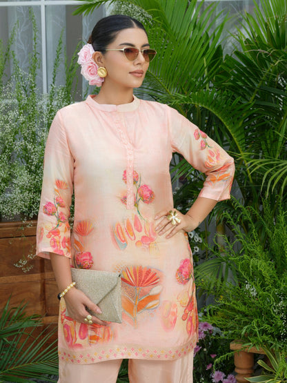 Palash Salmon Premium Co-ord Set