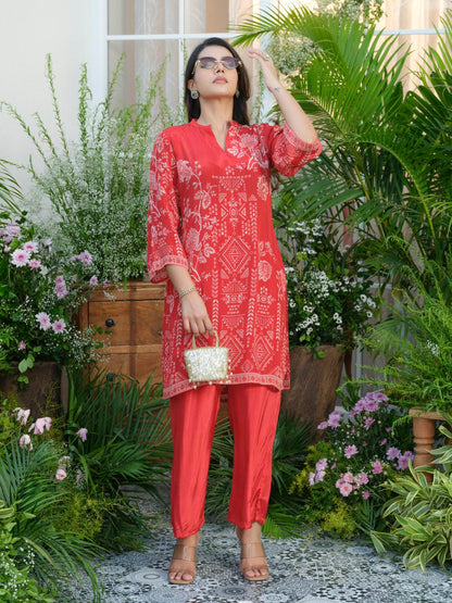 Palash crimson co-ord set