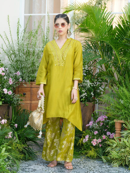 Meera Fern Fusion Set with Jacquard Pants