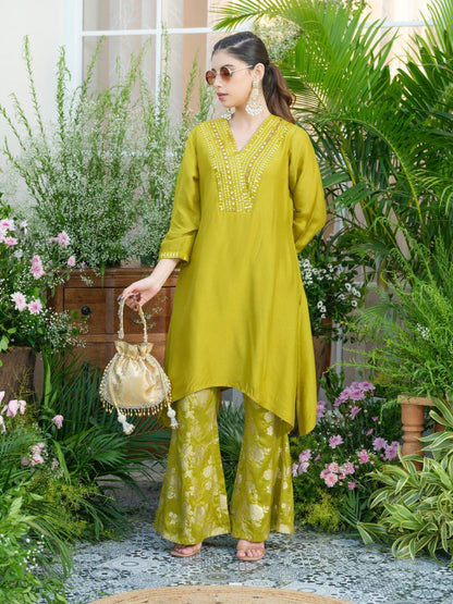 Meera Fern Fusion Set with Jacquard Pants
