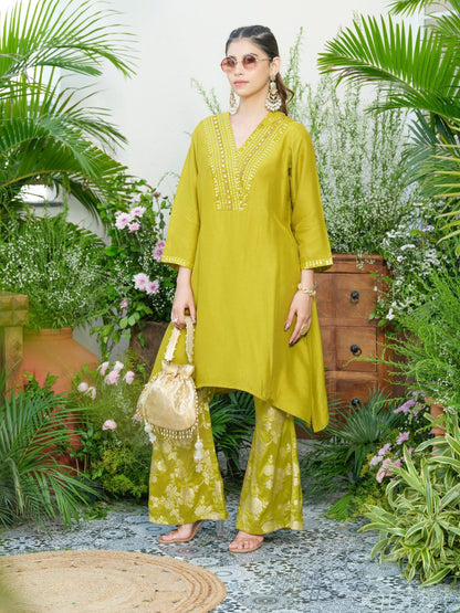 Meera Fern Fusion Set with Jacquard Pants