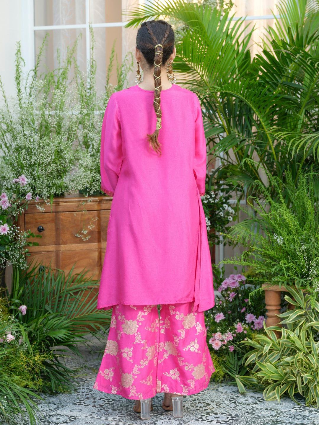 Meera Rose Premium Fusion Set with Jacquard Pants