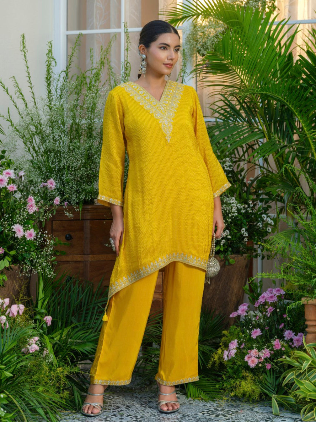 Palash canary work Premium co-ord set S2
