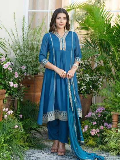 Palash cobalt full work suit set