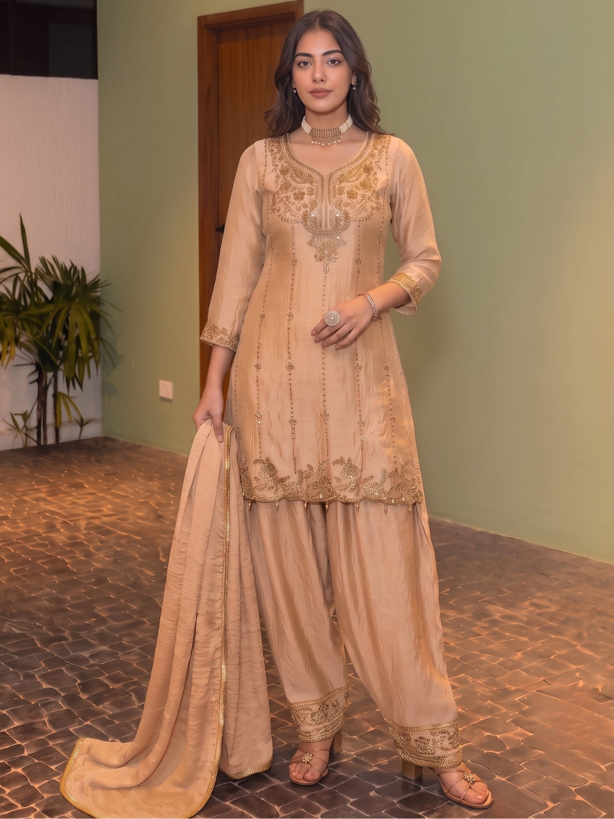 Alpa Chiku Full Work Farshi Suit Set