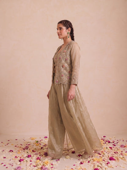 Alpa Daisy Full Work Fusion 3 Pc Co-Ord Set