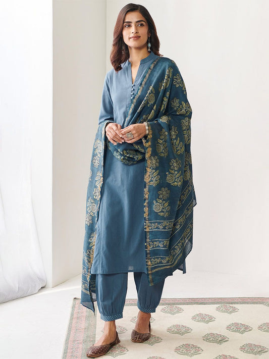 Dhiyona KL Women Ethnic Motifs Regular Kurta with Patiala & With Dupatta