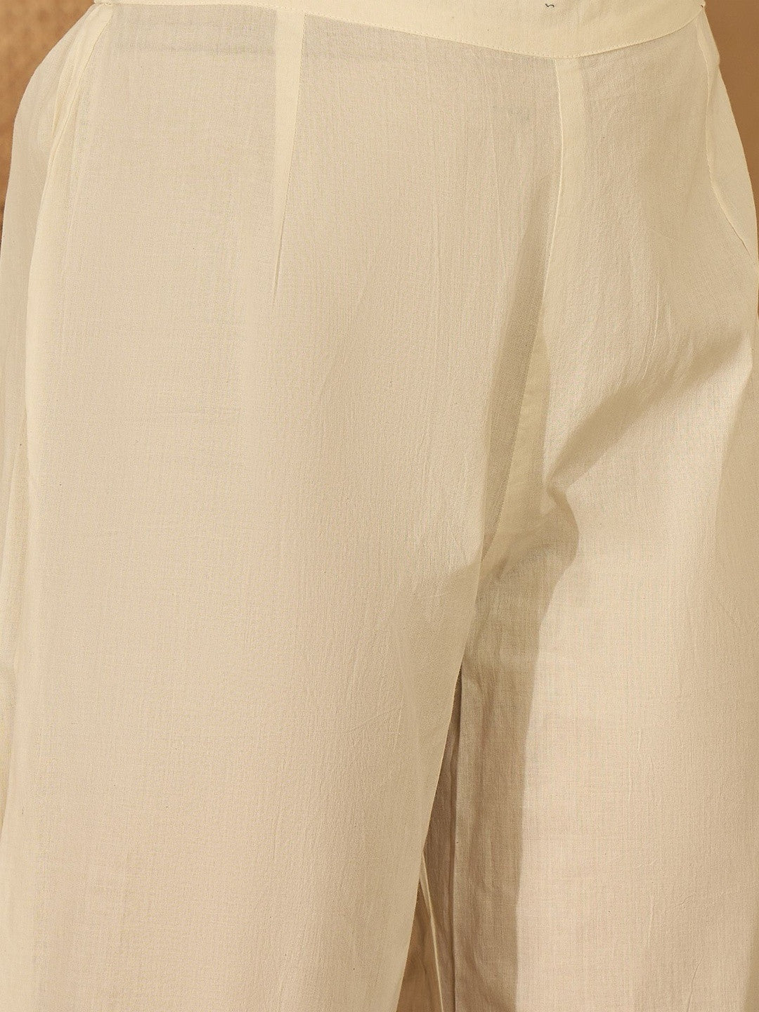 Embroidered Pure Cotton Shoulder Straps Kurta With Trousers & Dupatta