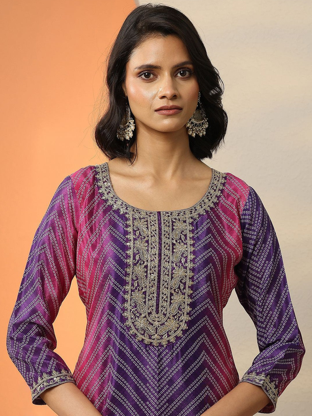 Women Ethnic Motifs Printed Regular Sequinned Kurta Set With Dupatta