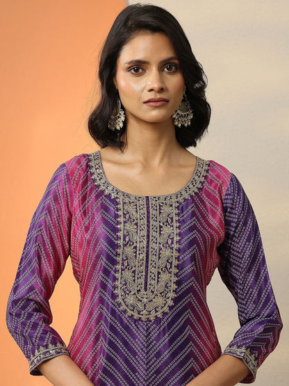 Women Ethnic Motifs Printed Regular Sequinned Kurta Set With Dupatta