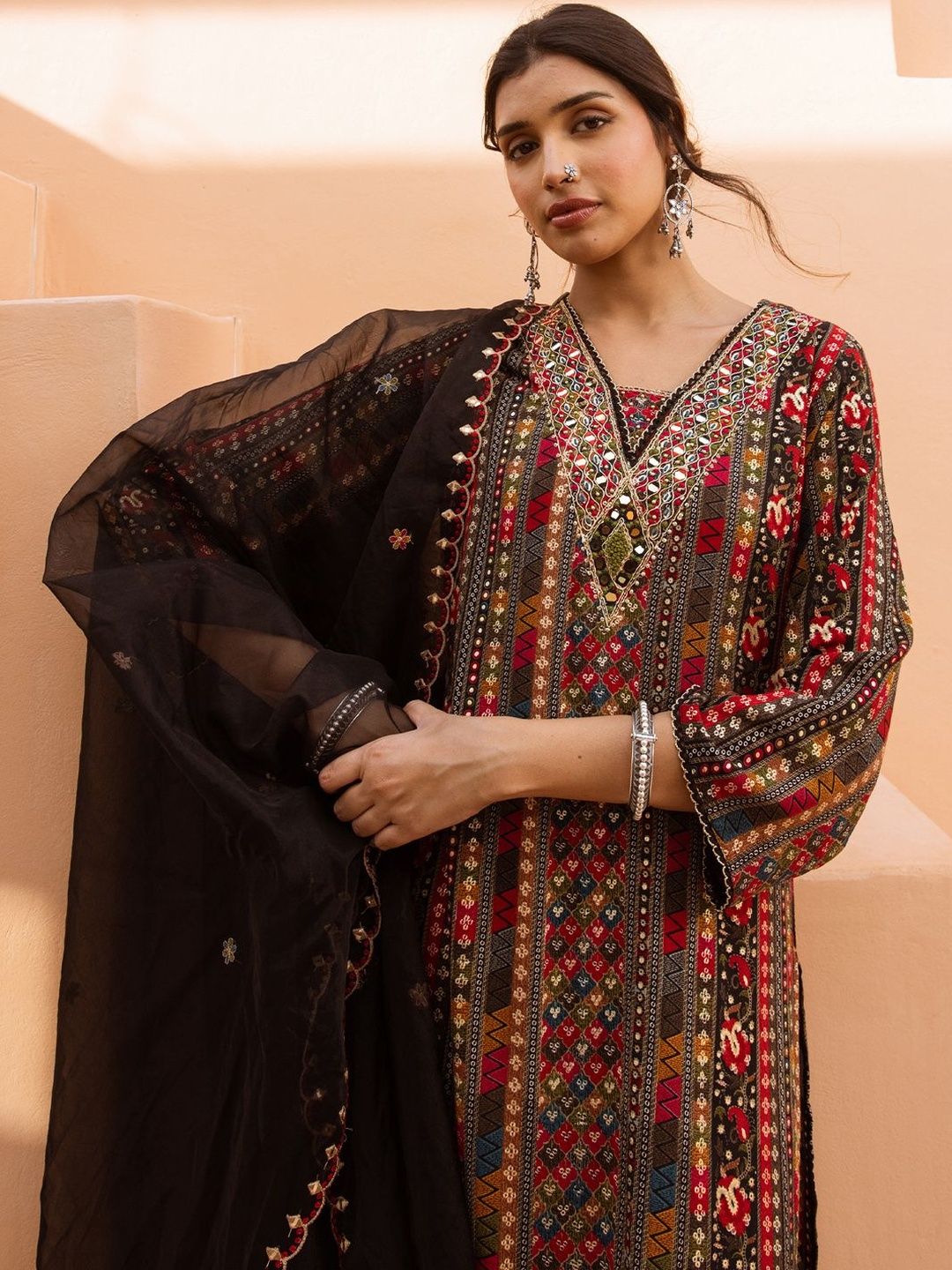 Women Ethnic Motifs Printed Kurta with Palazzos & Dupatta