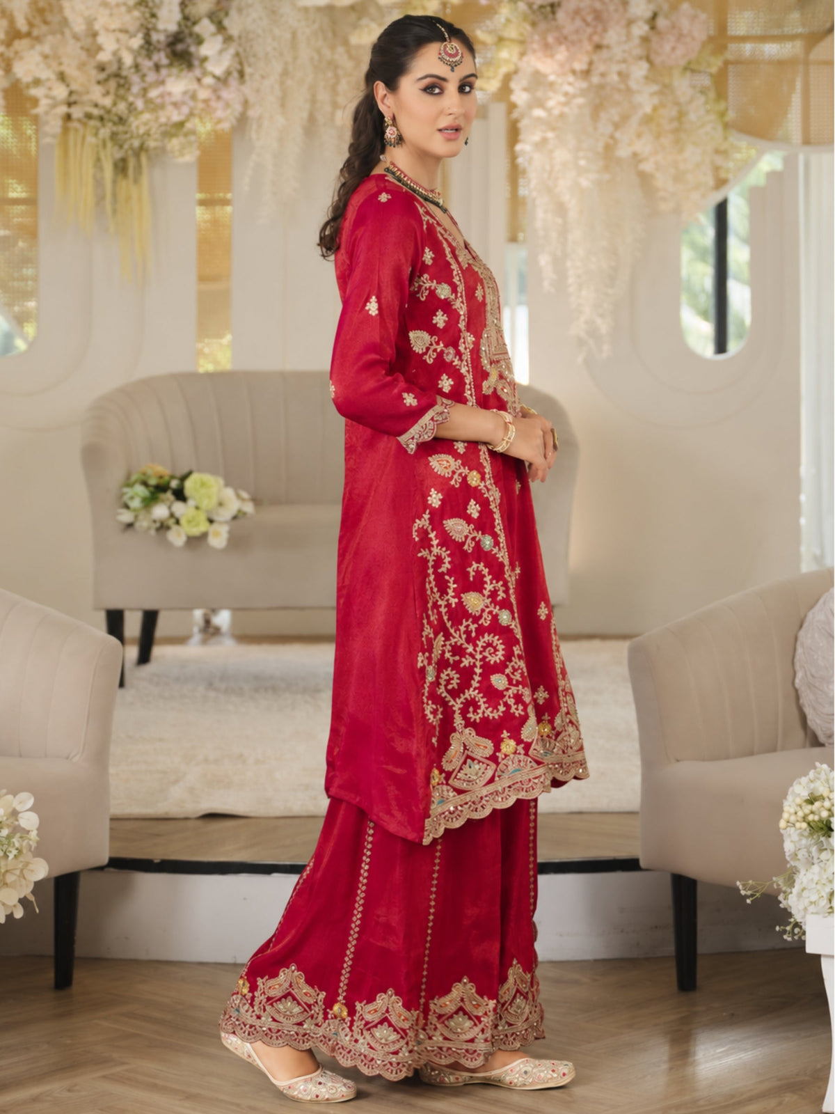 Areesa Scarlet Full Work Suit Set