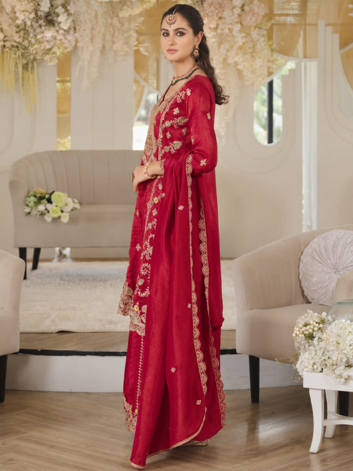 Areesa Scarlet Full Work Suit Set