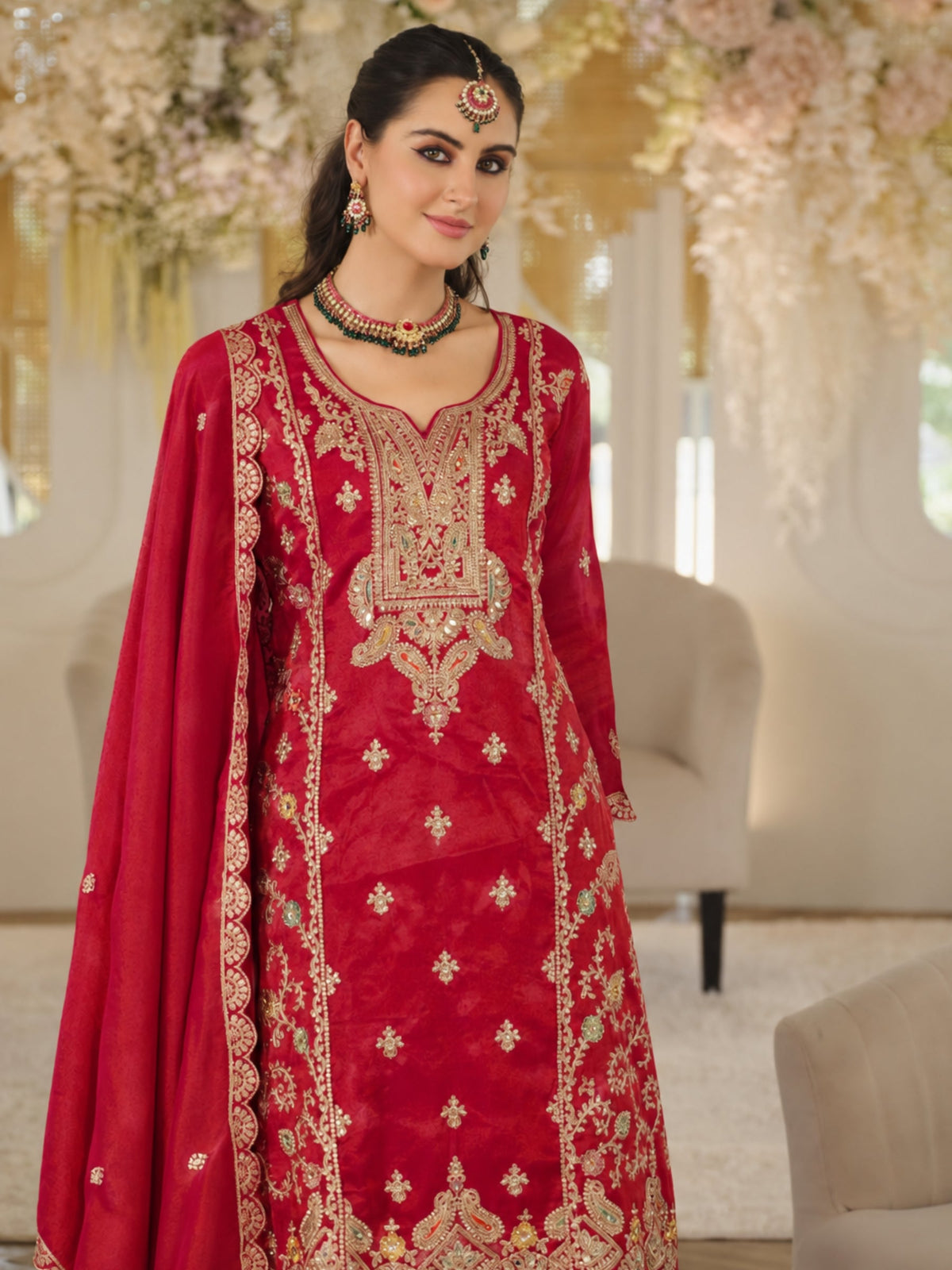 Areesa Scarlet Full Work Suit Set