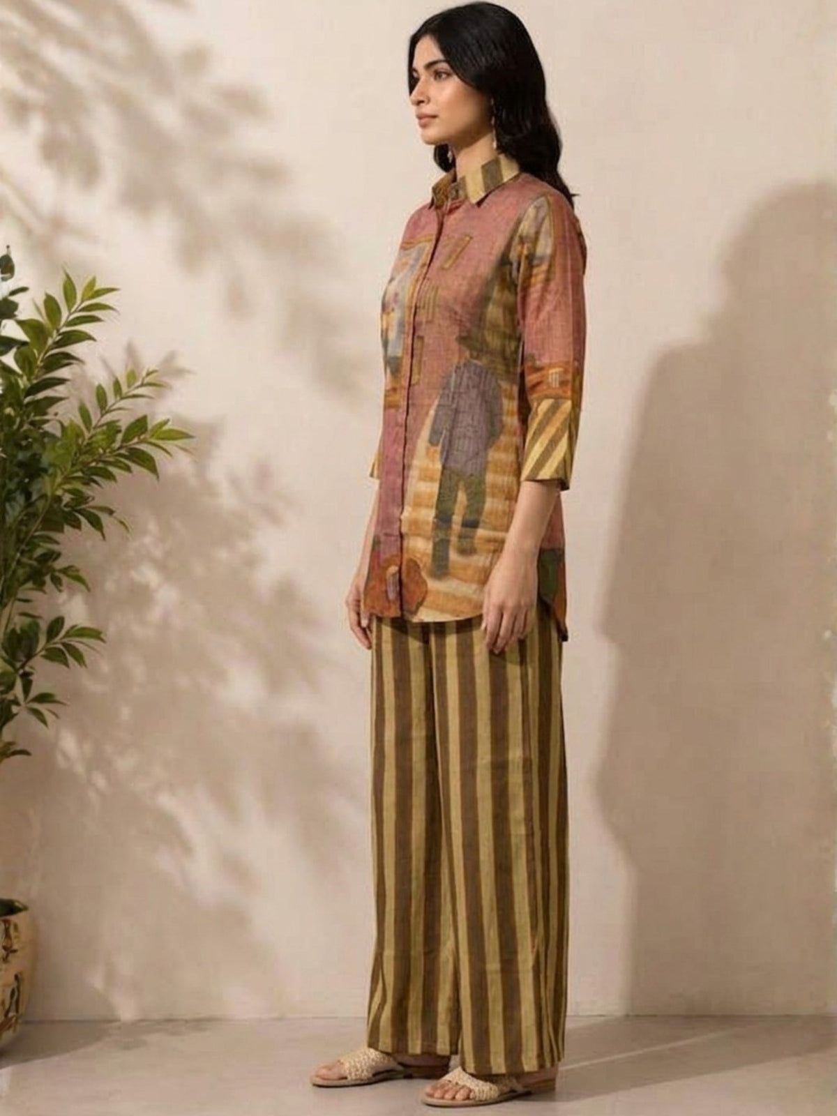 Arim Sepia Shimmer Festive Co-Ord Set