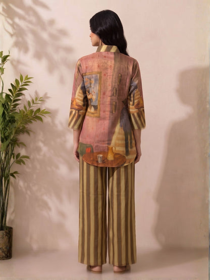 Arim Sepia Shimmer Festive Co-Ord Set