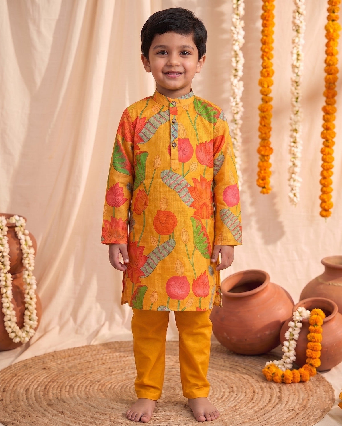 Arya Canary Boys Kurta Pant Set
