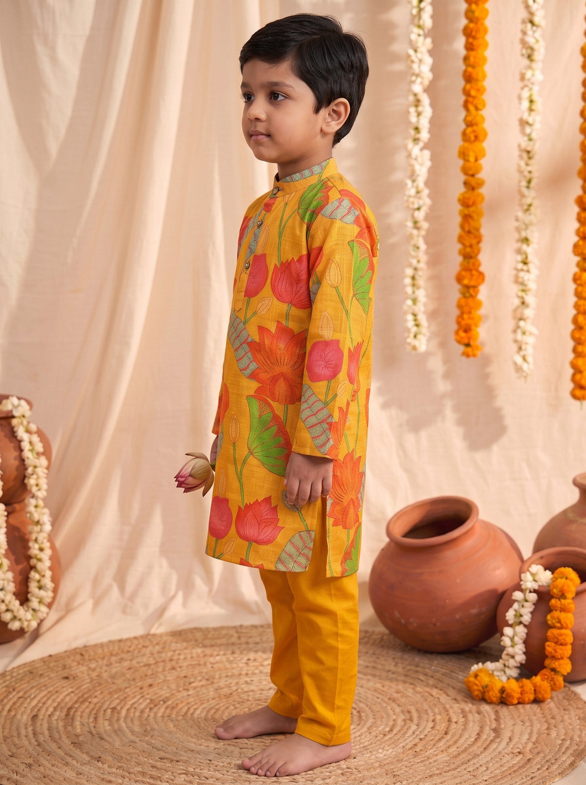 Arya Canary Boys Kurta Pant Set