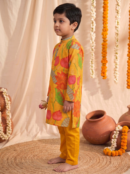 Arya Canary Boys Kurta Pant Set