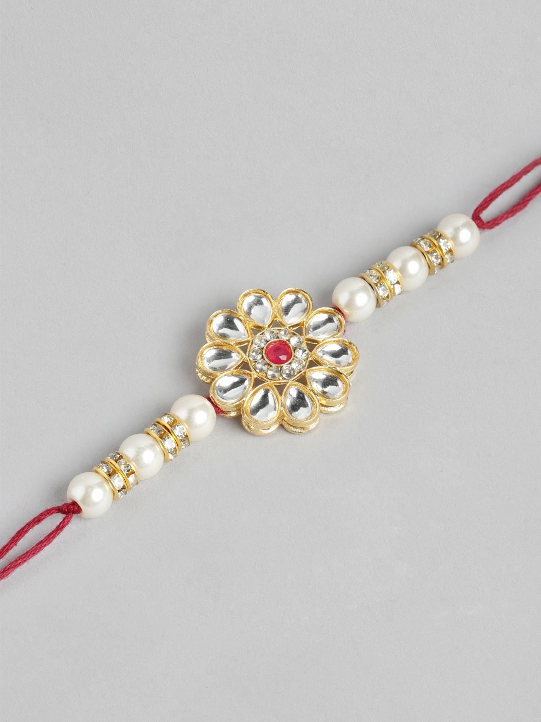 Dhiyona Unisex Set of 2 Beaded Bhai Bhabhi Rakhis With Roli & Chawal