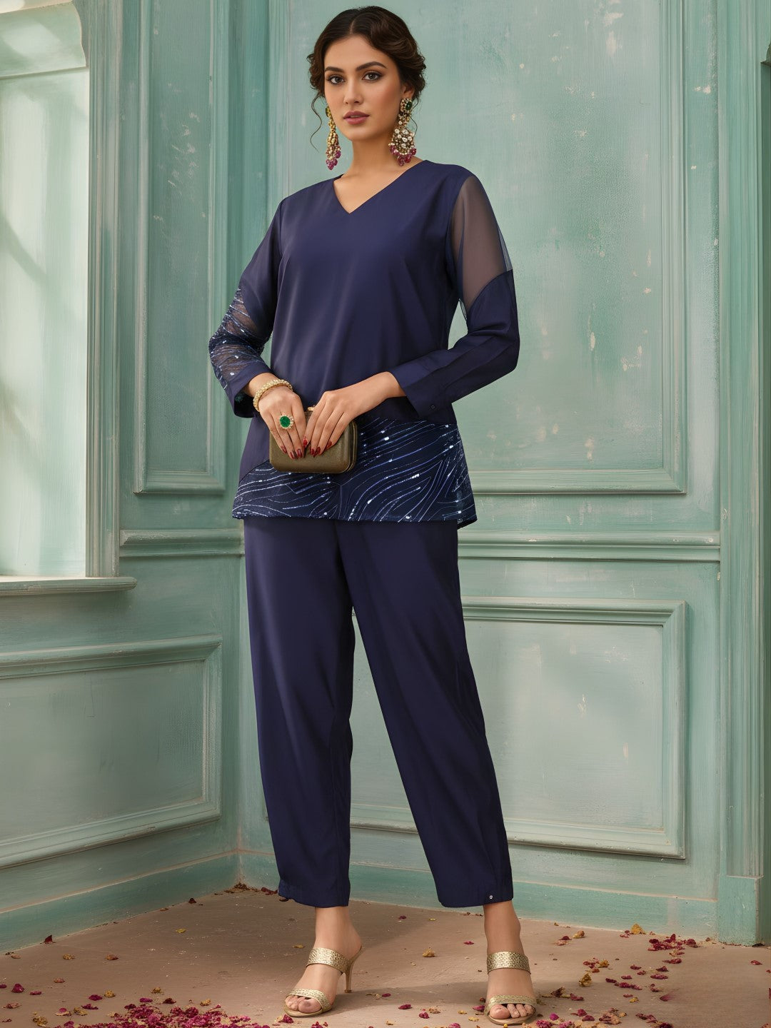 Avira Cobalt Handwork Co-Ord Set