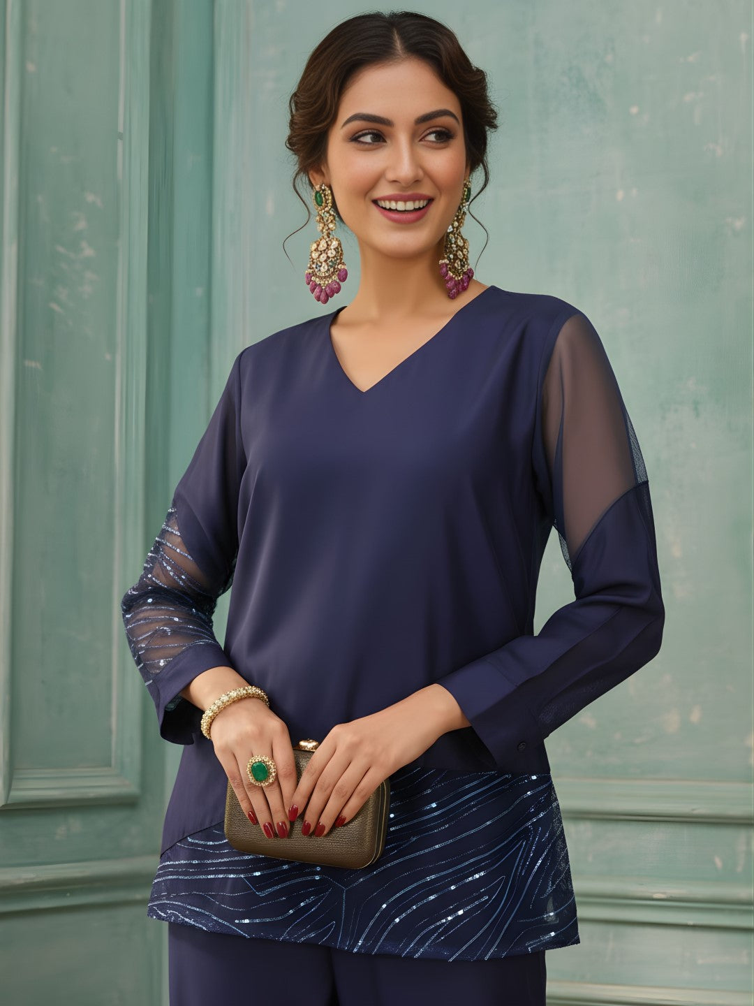 Avira Cobalt Handwork Co-Ord Set