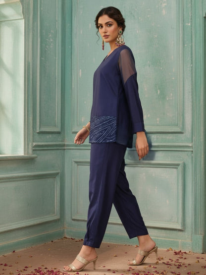 Avira Cobalt Handwork Co-Ord Set
