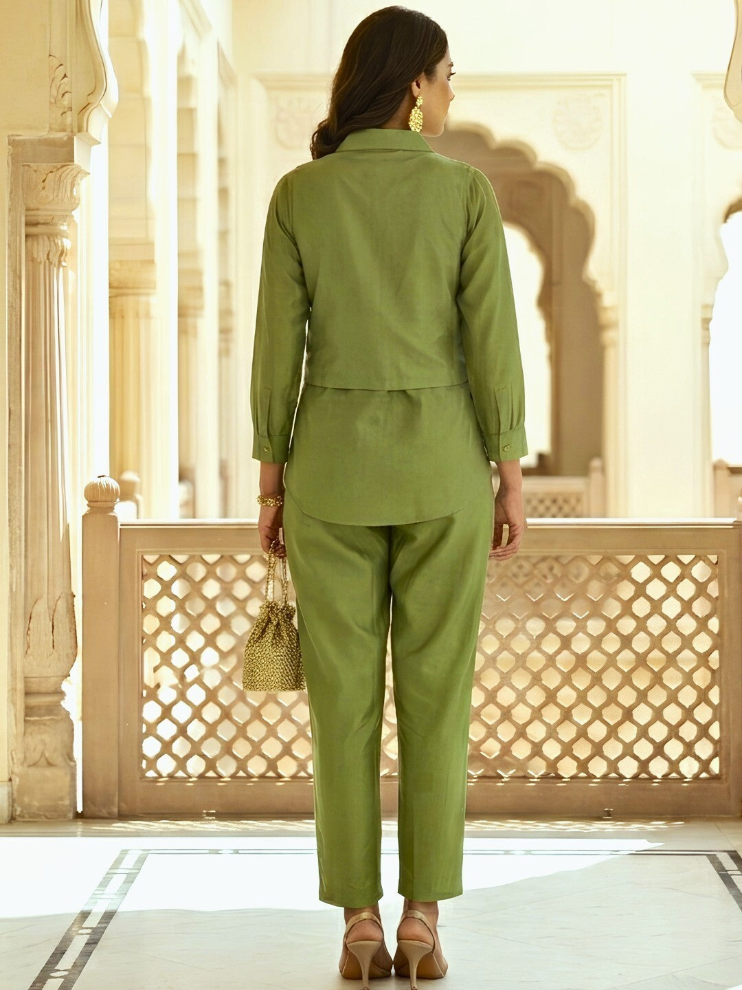 Avira Sage Handwork Jacket Style Co-Ord Set
